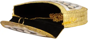 Modern Vintage <b>Clutch</b> Bag with Polished Mother of Pearl Mosaic Design Gold Chain Strap Evening Use Customizable Metal Crafts - Product Image 3