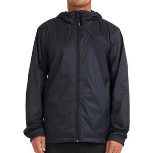 High Quality Men Thick Hooded Windbreaker <b>Jacket</b> Black Full Zip Casual Outdoor Solid Waterproof Breathable Windproof <b>Packable</b> - Product Image 6