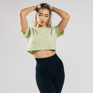 2026 Summer O-Neck <b>Crop</b> <b>Top</b> Women's Jersey Regular Fit Casual Style Embroidery Appliques Comfortable 100% Organic Cotton - Product Image 5