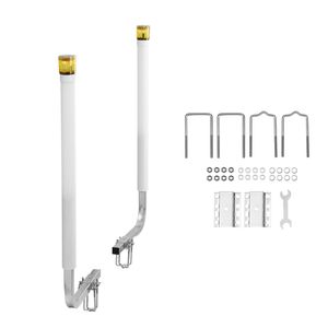 Poteaux de guidage pour remorque de bateau avec 46 lumières LED, 2 pièces, en acier haute dureté, larges et réglables - Product Image 1