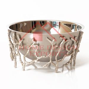 Bol de service en corail doré de luxe pour la décoration de la maison / Supports en métal de haute qualité en forme de branche d'arbre, bol à fruits pour centre de table - Product Image 5