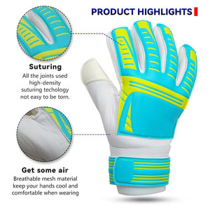 Football Goalkeeper Gloves <b>Full</b> Finger PU Leather Breathable Hook And Loop Closure Unisex Non <b>Slip</b> - Product Image 1