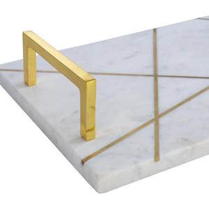 Luxury Marble Plated Storage Tray <b>Decorative</b> Bathroom Organizer for Toiletries Perfume Cosmetics & Sink Accessories At Low Price - Product Image 4