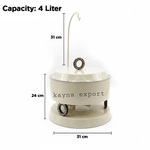 Kayna Export - Recipiente para Calentar Comida de Acero Inoxidable 201, Decorativo y Elegante, con Acabado Pulido, Capacidad de 4L, Base para Velas, Cúpula para Exhibición en Buffet - Product Image 5
