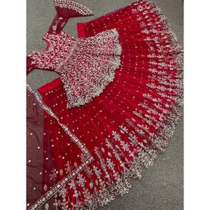 Party Wear XL Size Lehenga Choli with Embroidery and Stone Work Top Dupatta Polyester <b>Material</b> - Product Image 2