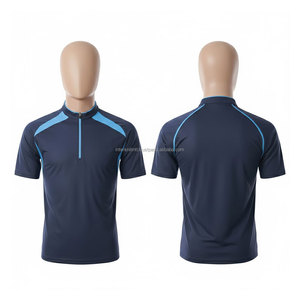 Men Golf for Shirt | <b>Zip</b>-<b>Up</b> Fitted Design Dry-Fit Knitted Fabric Solid Color 100% Cotton for Shirts - Product Image 1