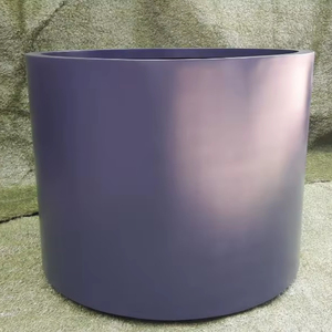 KNT Creations Pot de fleurs circulaire classique moderne en fibre de verre léger et durable, finition mate ou brillante, pour intérieur, extérieur, jardin et maison - Product Image 1