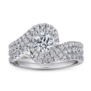 1ct Round 3 in 1 <b>Ring</b> <b>Set</b> Pave Setting 925 Silver Moissanite Diamond Bridal <b>Ring</b> for Wedding for <b>Women</b> - Product Image 4