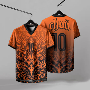 T-shirt d'été pour homme à col en V, uniforme de sport, personnalisable avec numéro, logo et motif, vêtements de sport pour matchs, tenue d'équipe sur mesure - Product Image 6