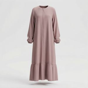 Abaya élégante et modeste pour femmes, mode islamique, 100% polyester respirant, vente au détail, vente en gros, fourniture pour les entreprises, coupe personnalisée - Product Image 1