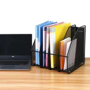 Organisateur de dossiers de bureau en maille métallique noire à 3 compartiments - Parfait pour organiser les documents du bureau et de l'école - Product Image 5