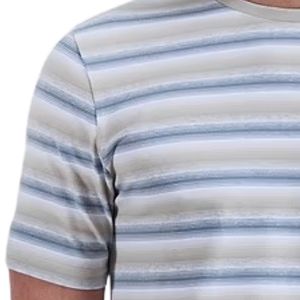 เสื้อยืดลายทางลำลองสำหรับผู้ชาย แขนสั้น คอกลม ทรงปกติ ลายแนวนอนคลาสสิก สวมใส่สบายทุกวัน ฤดูร้อน สไตล์สตรีท - Product Image 5