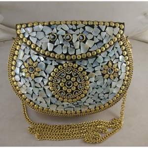 Pochette de soirée de luxe en alliage antique pour femme, accessoires de mode en cristal - Product Image 1