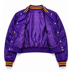 Producto más vendido: Chaqueta universitaria vintage de invierno para mujer, estilo crop, tipo Letterman, para damas. - Product Image 5