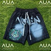 AUA SPORTSWEAR Short à cordon de serrage sublimé VOLEN orange pour homme, respirant, en polyester, coupe classique, pour adulte, été