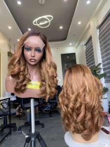 Perruque frontale bouclée rebondissante cheveux humains vietnamiens prix de gros 100% cheveux humains du vendeur Vietnam - Product Image 4