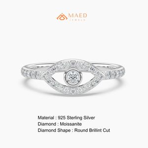 Silver Hip Hop <b>Eye</b> Shape Engagement <b>Ring</b> for Women Luxury Halo Promise Jewelry Fashion Bridal Daily Wear <b>Ring</b> - Product Image 6