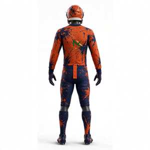 ชุดฟุตบอลลายเพ้นท์สีส้มกรมท่าสำหรับผู้ชาย NEXTEX พร้อมกางเกงแบบซับลิเมชั่น - Product Image 3