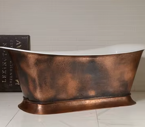 Bañera ovalada de latón martillado más vendida, bañera tradicional para inmersión, bañera de hidromasaje independiente de latón, bañera ovalada de alta demanda - Product Image 3