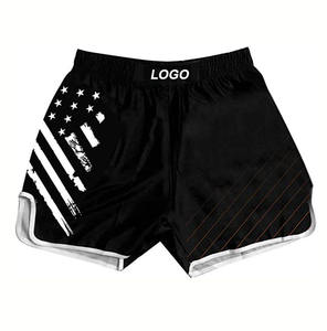 Nouveaux shorts de boxe personnalisés en satin pour hommes, taille élastique, décontractés, extensibles, unis, pour arts martiaux, 100 % polyester - Product Image 2