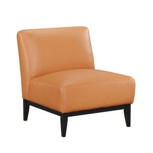 Lussuoso 1pc in pelle arancione imbottito accento sedia durevole Comfort cuscino schienale in legno massello per soggiorno mobili - Product Image 1