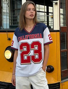 Unisex Short Sleeve Jersey <b>Shirts</b> 2026 Vintage Graphic Tee Y2K V Neck Fashion Number Print Summer Tops - Product Image 4