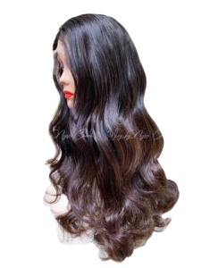 Perruques à texture ondulée de plusieurs donneurs, cheveux humains vierges vietnamiens d'un seul donneur, perruque couleur ombrée unique, sans nœuds, sans perte de cheveux - Product Image 4
