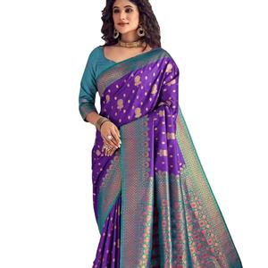 El último diseñador Soft Silk Zari Weaving Border Saree de Fab Zone - Product Image 1