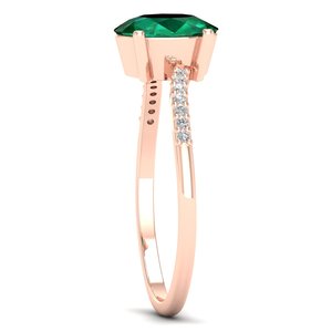 REYES Custom 925 Sterling <b>Silver</b> Moissanite Engagement <b>Rings</b> Luxurious Oval Cut 1.25 Carat <b>Emerald</b> Gemstone Wedding Jewelry - Product Image 3