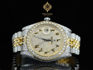 นาฬิกาเพชรหรู Pahal Jewels ตัวเรือนสแตนเลสทรงกลม 40 มม. แสดงวันที่แบบอนาล็อก แฟชั่นสำหรับทุกเพศ ใช้กลไกควอตซ์ - Product Image 1