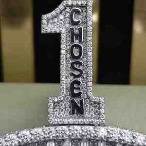 Pendentif personnalisé Iced Out DOPE JEWELLS avec 1 numéro et bélière, en argent sterling 925 plaqué, avec diamant Moissanite, bijoux - Product Image 3