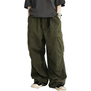 Pantalon cargo pour homme, style streetwear tendance, coupe décontractée, multi-poches, coton confortable, vêtements décontractés pour l'extérieur - Product Image 1