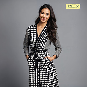 ชุดเดรสลายฟันสุนัขของผู้หญิง JE2105คอลเลกชัน2025เสื้อถักแบบอังกฤษดั้งเดิมชุดฤดูหนาวผ้ายักไหล่ - Product Image 6