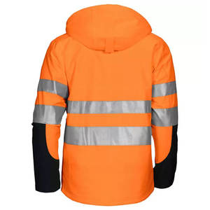 <b>Hi</b> <b>Vis</b> Reflective Safety <b>Jacket</b> Unisex <b>Orange</b> Polyester Hood CE Certified Comfortable Waterproof Winter Wear ZULARI IMPEX Needle - Product Image 3