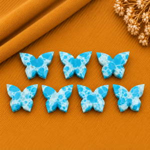 Cuentas de Piedra Preciosa Facetadas de Larimar Azul Turquesa en Forma de Mariposa de 14x10mm para Fabricación de Joyas, Cuentas Sueltas al por Mayor Hechas a Mano - Product Image 4