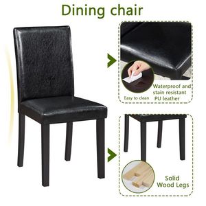 Set da Pranzo in Legno 9 Pezzi: Tavolo Quadrato e 4 Sedie Imbottite per Cucina o Sala da Pranzo - Product Image 3