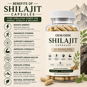 Capsules de Shilajit de l'Himalaya Premium OEM 500mg avec acide fulvique et oligo-éléments pour la vitalité, l'endurance et le soutien des performances - Product Image 3