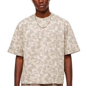 Camiseta Personalizada de Manga Corta con Estampado de Camuflaje para Hombre, Cuello Redondo, Estilo Casual, 100% Algodón, Servicio OEM - Product Image 5