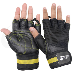 Guantes de Gimnasio Personalizados con Logotipo a Color, Medios Dedos, Soporte para Muñeca, Correa Ajustable, Transpirables, Ligeros, de Algodón - Product Image 3