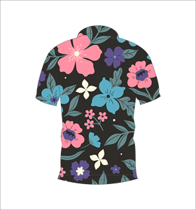 Polo pour homme à imprimé floral foncé, décontracté, à manches courtes, respirant, tendance, pour le golf - Product Image 2