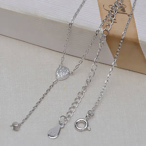 Collier en jade semi-fini fait main avec perles, chaîne goutte d'eau en argent S925, tendance, 3276, accessoire lâche - Product Image 2
