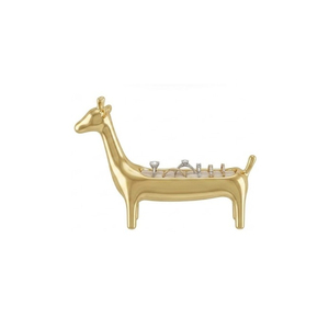 Soporte de Lujo para Anillos con Forma de Jirafa Dorada y Organizador de Joyas, Elegante Soporte para Anillos con Forma de Animal y Exhibidor de Terciopelo para el Hogar - Product Image 1