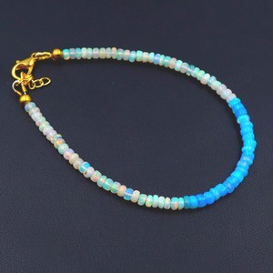 HAYAAT GEMS Handmade Polished Natural Ethiopian Opal Beaded Bracelet | AAA High <b>Fire</b> Gemstone Luxury Unisex Blue White October - Product Image 3