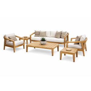 Ensemble de salon d'extérieur en teck massif Seraya, design moderne pour jardin, qualité supérieure, meubles de patio artisanaux pour usage hôtelier et de villégiature - Product Image 1