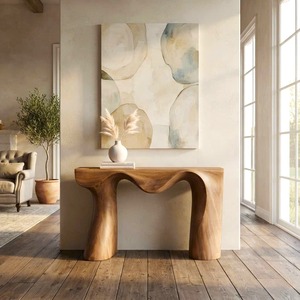 Handcrafted Solid Wood <b>Console</b> <b>Table</b> Contemporary Design Modern Entryway Furniture Living Room Decorative Hall <b>Table</b> - Product Image 4