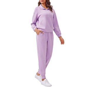 Conjunto Deportivo para Mujer, Chaqueta con Media Cremallera y Pantalones Jogger, Cómodo Chándal para Fitness, Running y Viajes - Product Image 1