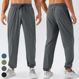 Men's Olive Green Sweatpants Elastic Waist Drawstring Casual Joggers Lightweight Knitted Autumn Wear - Product Image 4