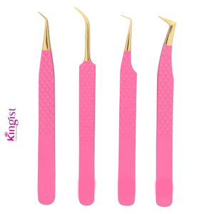 Super Product Top Quality Eyelash Extension Tweezer <b>Set</b> Purple powder Coated And Silver Tip And Card <b>Box</b> Packing <b>Set</b> - Product Image 1