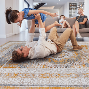 Collezione LOOM LUXE: Elegante Tappeto a Medaglione 8X10 Crema/Avorio, Antiscivolo e Antimacchia per Casa, Ufficio, Sala da Pranzo e Soggiorno - Product Image 3