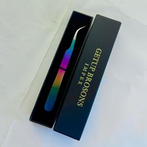 Pinzas para pestañas de 10 mm, curvas/de 90 grados, rectas, multicolor, recubiertas, de precisión, duraderas, de acero inoxidable, antiestáticas. - Product Image 3